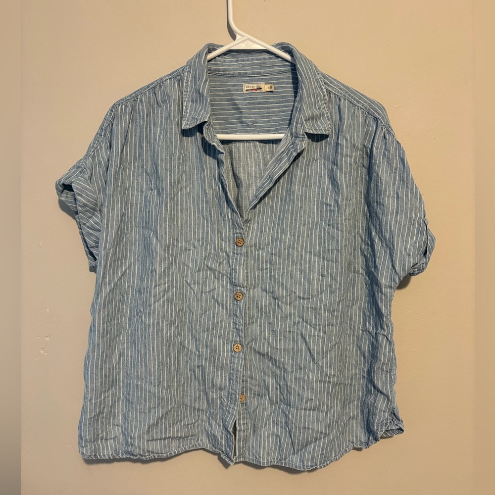 Blue Striped Linen Shirt